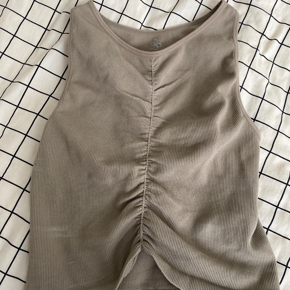 AURA Rutched Neutral Tank Top